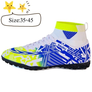 [Size35-45] botas de fútbol zapatos para niños grandes correr caminar zapatos de fútbol de alta parte superior botas de tobillo deporte Shones (1)