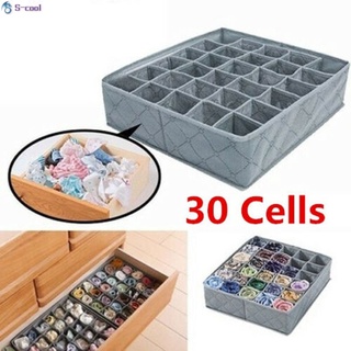 30 rejillas de ropa interior calcetines de almacenamiento cajón armario carbón de bambú organizador caja (5)