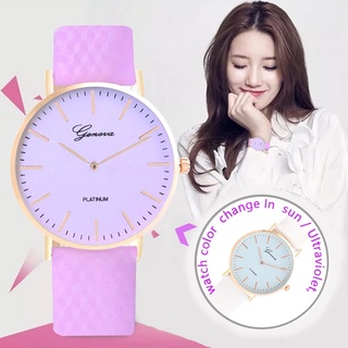 reloj de diseño en directo luz solar cambio de color deportes casual reloj ultravioleta decoloración cuarzo mujeres relojes de pulsera