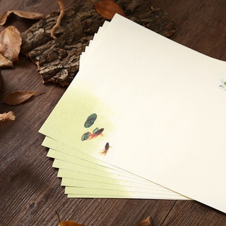 MUWANG suministros escolares papel de escritura carta de diseño antiguo papelería papeles sobre papel mensaje suministros de oficina tinta pintura clásica letra papel estilo chino Vintage sobre (3)