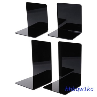 hhbqw1ko.mx 2Pcs Black Acrylic Bookends L-shaped Desk Organizer Desktop Book Holder School Stationery Office Accessories