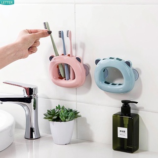 Letra lindo ganchos de baño serie Animal cepillo de dientes de almacenamiento titular de cepillo de dientes pequeño plástico esencial para el hogar cuarto de baño estante colgante de pared/Multicolor (1)