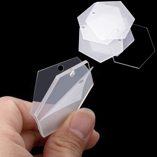 disco acrílico transparente y llavero para manualidades, (hexagon,48) (2)