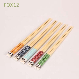 FOX12 cantina Sushi palillos restaurante vajilla bambú palillos vajilla de madera Natural Dot palillos Panda japonés herramientas de cocina/Multicolor (1)