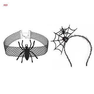 Collar de cabeza de Spider red con lazo para Cosplay/Dia de halloween/Dia de noche