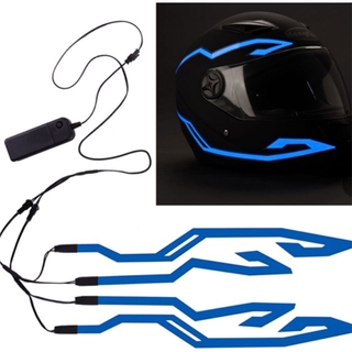 A par casco de motocicleta luz de conducción señal EL LED tira intermitente Kit de barra (1)