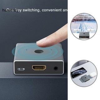 Huarmey interruptor compatible con HDMI de aleación de aluminio divisor 4K 1080P 2 entrada 1 salida HDMI compatible con conmutador 1 en 2 salida HDTV