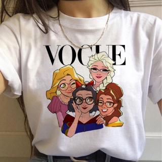 Lindo Top Camisetas Femeninas Vogue Princesa Harajuku Camiseta De Las Mujeres De Los 90 Gráfico Ullzang Divertido Estilo De Dibujos Animados Moda