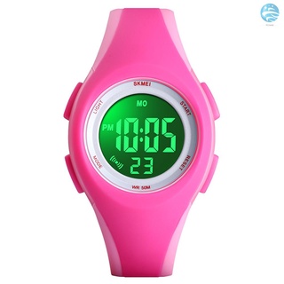 Nuevo SKMEI 1459 luminoso 5ATM impermeable Digital reloj deportivo infantil alarma calendario semana fecha hora reloj de pulsera para adolescentes con correa de PU (3)