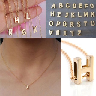 DG collar de cadena con colgante de letra A-Z chapado en oro inicial del alfabeto para mujer