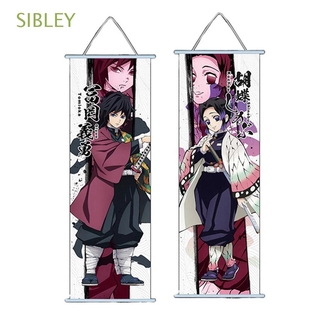 SIBLEY Room Modular Picture Anime Demon Slayer Earth Bound Youth Poster Paintings Hanging Posters Home Decoration Fabric Cloth Destruction Slayer Kimetsu Wall Scroll