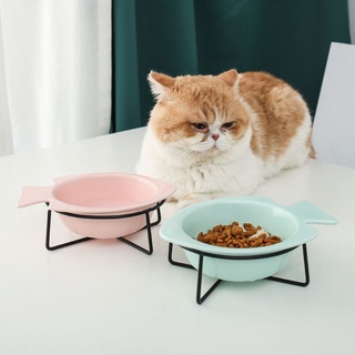 Cuenco de cerámica para gatos cuenco de comida para gatos cuenco para perros cuenco para beber cuenco doble cuenco de pr (2)