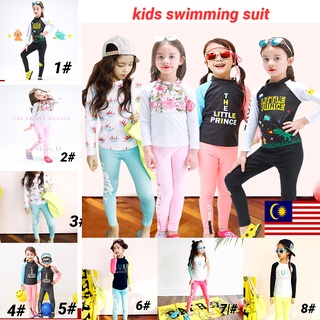 2-12 años niños bebé trajes de baño 2pcs traje de baño niñas niño ropa de baño m-4xl manga larga top+pantalones conjuntos de natación baju renang