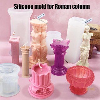 Moldes de velas de columna romana antigua barandilla de silicona forma de raya cilindro vela pilar molde para bricolaje hecho a mano vela