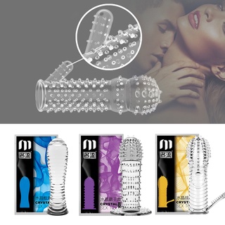 se G-spot Male Reusable Spike Penis Extension Sleeve Condom Cock Extender Sex Toy