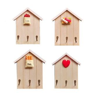 doris* soporte de llaves de madera en forma de casa montado en la pared con 3 ganchos decorativos estante llave percha para entrada cocina oficina hogar
