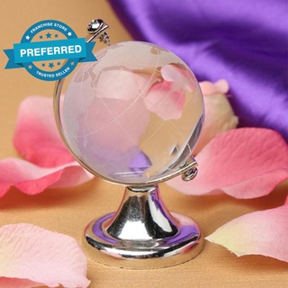 Venta caliente de cristal mapa del mundo transparente bola mesa adornos escritorio decoración O4J8