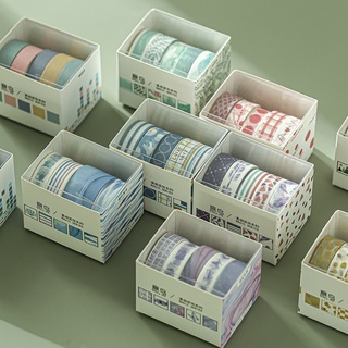 5 rollos/caja de cintas de enmascaramiento conjunto Washi cinta pegatinas DIY diario diario decoración papelería