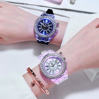 Luminoso reloj de moda colorido reloj de luz LED luminoso reloj masculino y femenino estudiante reloj pareja impermeable reloj pulsera
