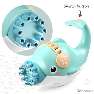 Electric Bubble Machine for Kids Dolphin Shaped Rich Bubble Blowing Toy with 10 Outlets & Bowl Dual Head Bubble Maker (4)