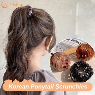 Coreano moda Scrunchies pelo lazo estiramiento ámbar Simple banda de pelo mujeres accesorios