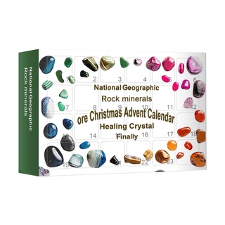 2021 nuevo mineral de navidad calendario de adviento 24 cuadrícula mineral caja de regalo 24 días cuenta atrás caja de regalo sorpresa