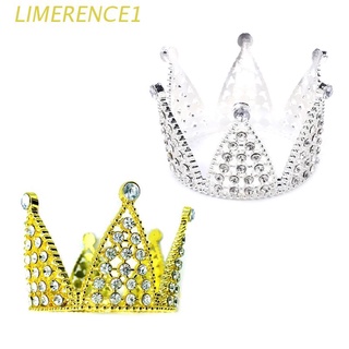 lima bebé hexagonal lujo diamantes de imitación corona mini tiara princesa niñas fiesta de cumpleaños diadema decoración boda accesorios para el cabello
