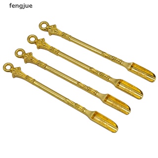 fengjue 3 x cuchara de metal dorado uso para sniffer snorter snuff cuchara colgantes 85 mm mx (3)