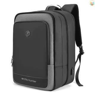 40 L Large Capacity Laptop Backpack 17 Inch Expandable Daypack Waterproof Business Travel Pack with USB Charging Port for Business School Travel