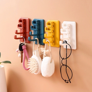 Gancho adhesivo giratorio creativo nórdico adhesivo gancho de baño cocina percha de pared bolsa de la ropa gancho organizador