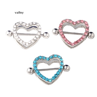 Valley 1pc/1pair Heart Shaped Nipple Shield Nipple Ring Steel Barbell Piercing Jewelry MX