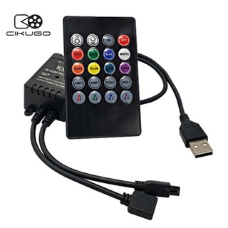 20 Botones De Música IR Control Remoto 5V USB LED RGB Audio Infrarrojo Controlador