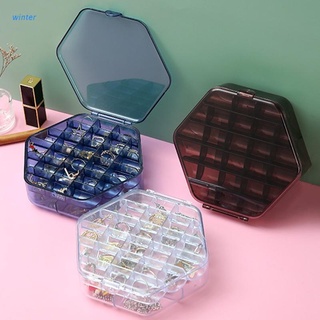 caja de joyería acrílica transparente de doble capa para invierno, caja de almacenamiento, organizador