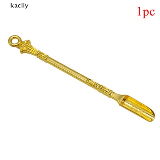 Kaciiy 3 X Golden Metal Spoon Use for Sniffer Snorter Snuff Spoon Pendants 85MM MX