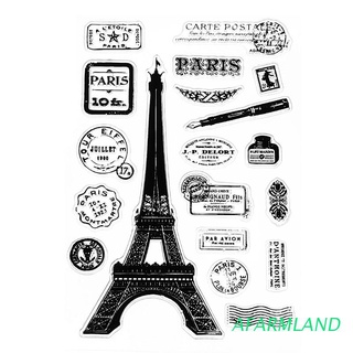 AFARMLAND Paris Tower-Sello De Goma Transparente De Silicona , Diseño De Álbum De Recortes