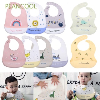 peancool baberos de silicona para bebé limpiables de seguridad pick arroz bolsillo niños delantal portátil lindo saliva toalla bebés niños alimentación suave (1)