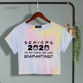 Cumpleaños-Quarantine tie-dye impresión color mujer verano manga corta T-shirt
