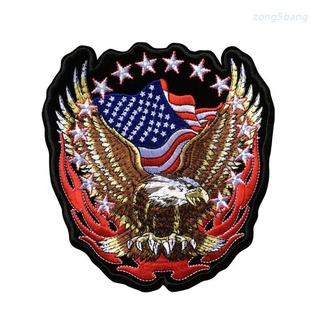 zong american eagle army insignia punk rock - parche para bicicleta, bordado grande, parche para motocicleta (1)
