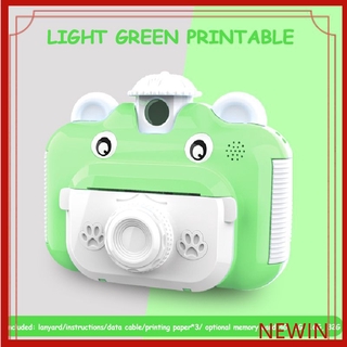 COD Children Instant Print Camera Rotating Lens 1080P HD Kids Camera Toys With Thermal Photo Paper NEWIN