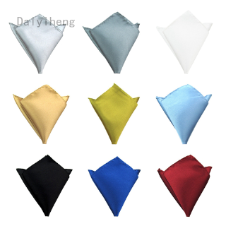 Dalyiheng - pañuelo de satén de poliéster para hombre, 9 colores, sólido, bolsillo liso, cuadrado, fiesta de boda, negocios, navidad, toalla de pecho (1)