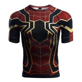 marvel spiderman camiseta de los hombres de la aptitud de compresión camisa de gimnasio camiseta muscular negro panther iron man cosplay buenas cosas