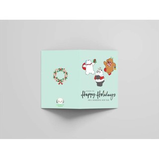 Tarjetas de felicitación de navidad We Bare Bears tarjetas de felicitación de navidad
