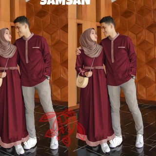 La mejor pareja Samsan | Musulmán pareja ropa | Conjunto vestido + camisa pei...