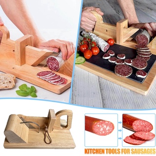ST Sausage Cutter,rustic Wood Design And Stainless Steel Blade For Cheese Slicer Hard Salami Cutting And Chopping Aromas,pepperoni & More Dried Meats (3)