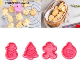protección 4 pzs molde cortador de galletas/galletas de navidad/molde de fondant para pasteles/pastelería salvaje