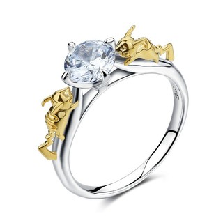 anillo de compromiso de 14 quilates relleno de oro lindo pet pikachu anillo de compromiso zirconia cúbica
