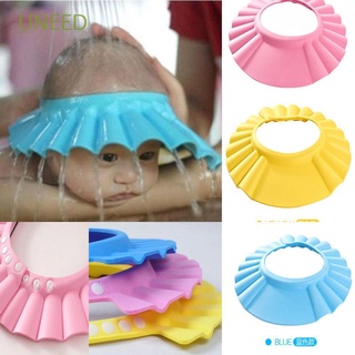 uneed kid gorra de baño sombrero ajustable protector de cabello escudo champú bebé ducha seguro lavado suave/multicolor