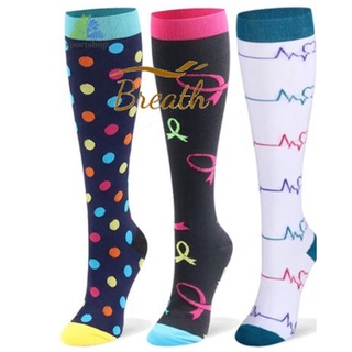 3 pares de calcetines deportivos unisex de compresión para correr 20 30 mmhg transpirables de alta parte superior calcetines para venas varicosas