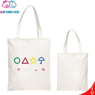 Squidgame bolsa de lona para calamar juego bolso 2D impresión Digital estudiante libro bolsa Eco Bag