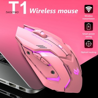 Twto_T1 Mouse Gamer ergonómico 2.4g recargable Silencioso Usb Óptico inalámbrico